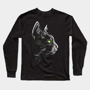 Tribal cat face Long Sleeve T-Shirt